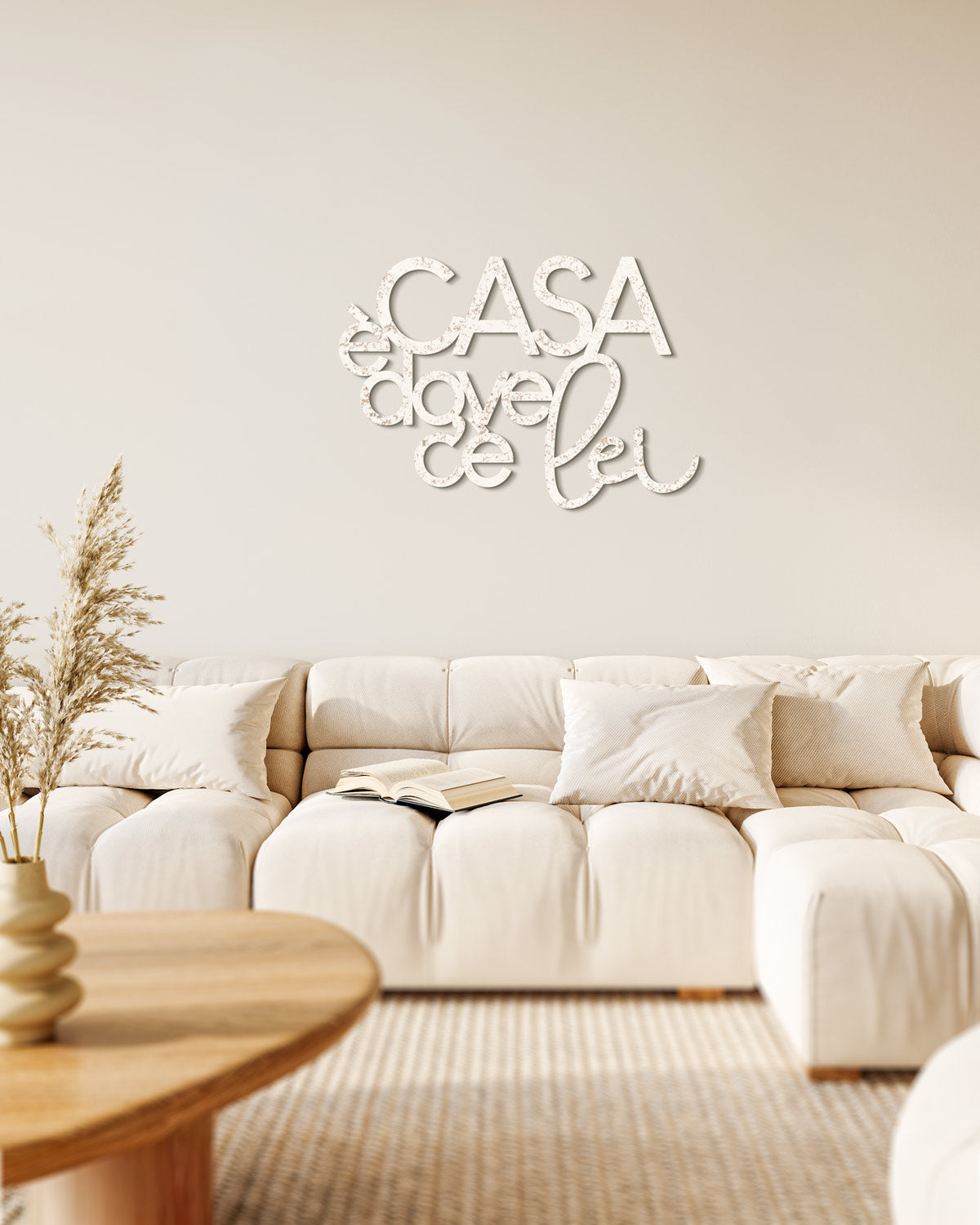 Scritta in Legno Casa è dove c'è lei