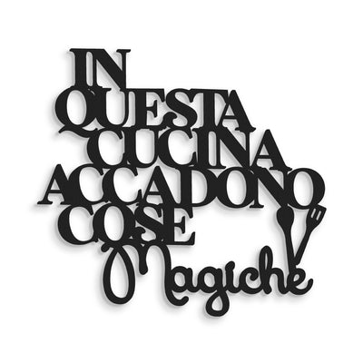 Scritta in Legno In cucina cose Magiche