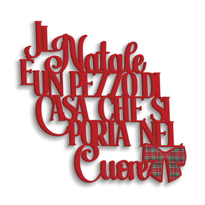 Scritta in Legno il Natale è un pezzo di casa