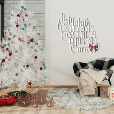 Scritta in Legno il Natale è un pezzo di casa