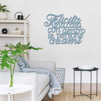 Scritta in Legno Felicità con le persone che ami