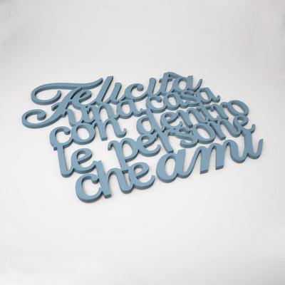 Scritta in Legno Felicità con le persone che ami