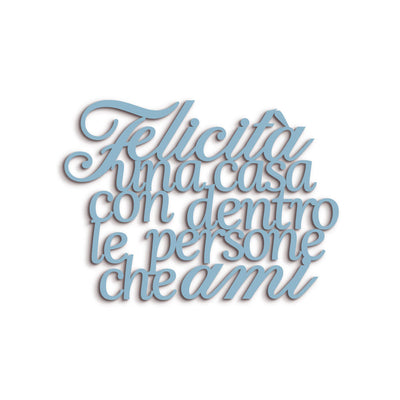 Scritta in Legno Felicità con le persone che ami