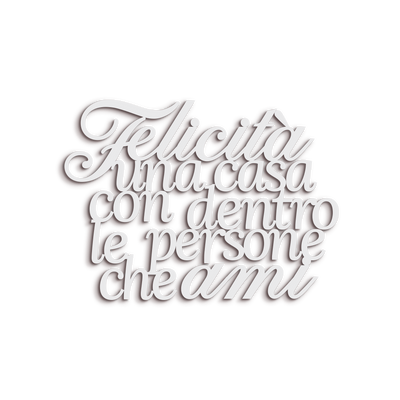 Scritta in Legno Felicità con le persone che ami