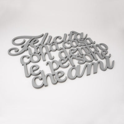 Scritta in Legno Felicità con le persone che ami