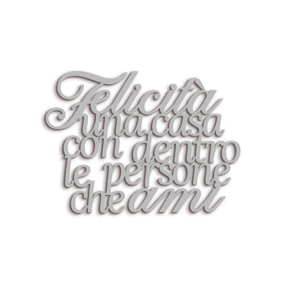 Scritta in Legno Felicità con le persone che ami