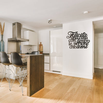 Scritta in Legno Felicità con le persone che ami