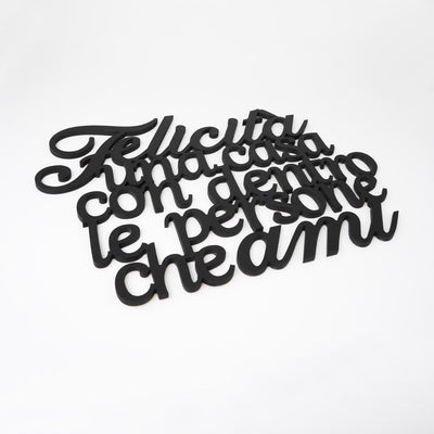 Scritta in Legno Felicità con le persone che ami