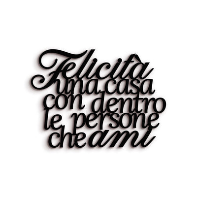 Scritta in Legno Felicità con le persone che ami