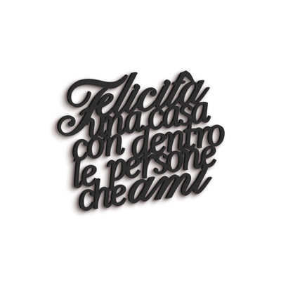 Scritta in Legno Felicità con le persone che ami