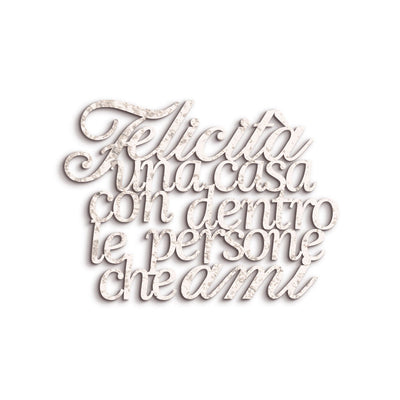 Scritta in Legno Felicità con le persone che ami