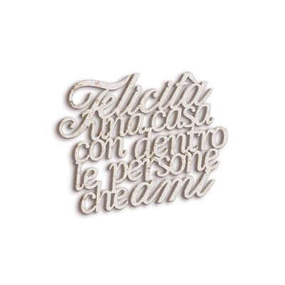 Scritta in Legno Felicità con le persone che ami