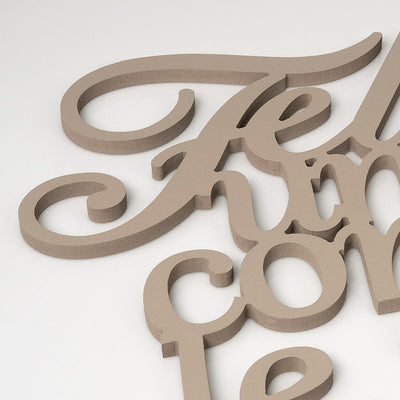 Scritta in Legno Felicità con le persone che ami