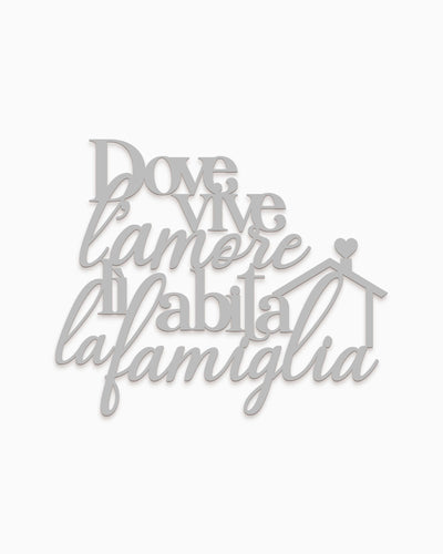 Scritta in Legno Dove vive l'amore