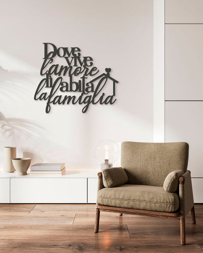 Scritta in Legno Dove vive l'amore