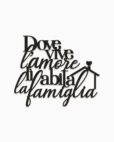 Scritta in Legno Dove vive l'amore