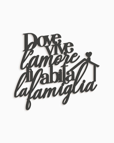 Scritta in Legno Dove vive l'amore