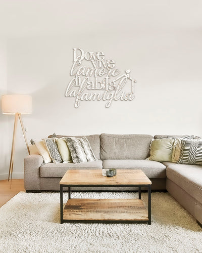 Scritta in Legno Dove vive l'amore