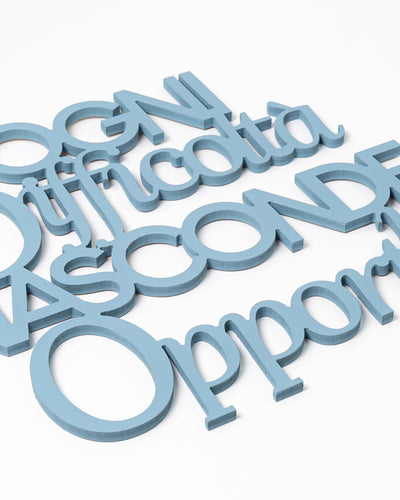Scritta Difficoltà e oppurtunità