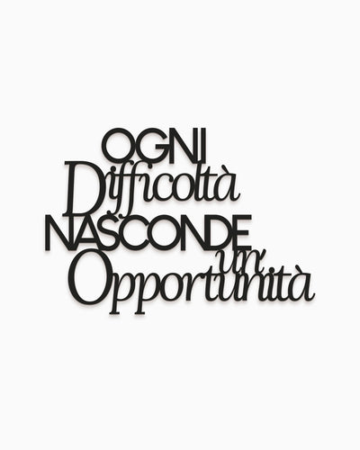 Scritta Difficoltà e oppurtunità