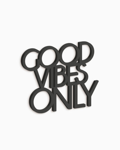 scritta decorativa per la casa motivazionale idea regalo scritta in legno good vibes only #colore_nero