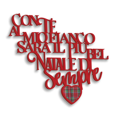 Scritta in Legno il più bel Natale di sempre