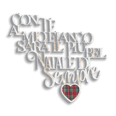 Scritta in Legno il più bel Natale di sempre