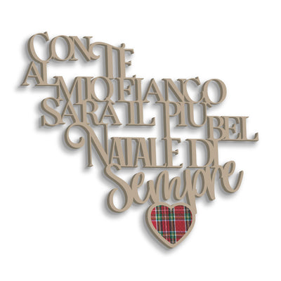 Scritta in Legno il più bel Natale di sempre