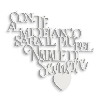 Scritta in Legno il più bel Natale di sempre