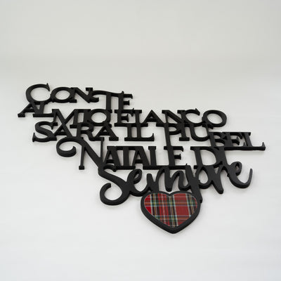 Scritta in Legno il più bel Natale di sempre