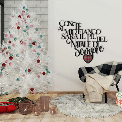 Scritta in Legno il più bel Natale di sempre