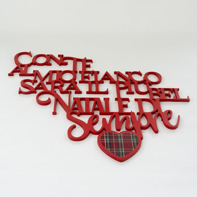 Scritta in Legno il più bel Natale di sempre