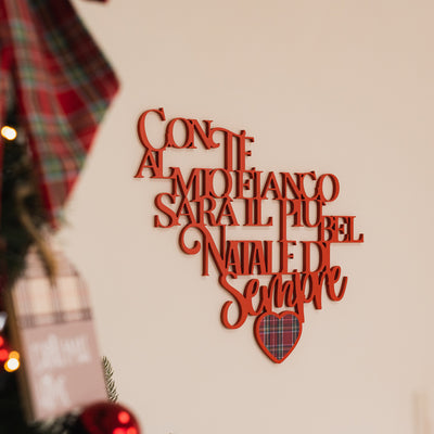 Scritta in Legno il più bel Natale di sempre