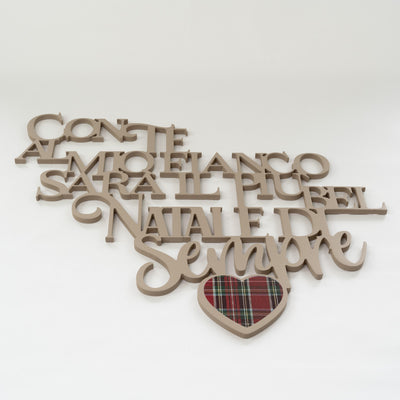 Scritta in Legno il più bel Natale di sempre