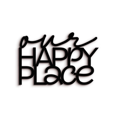 Scritta in Legno Our Happy Place