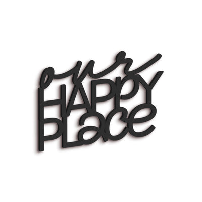 Scritta in Legno Our Happy Place