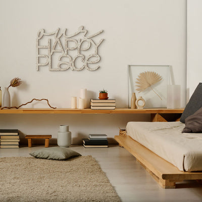 Scritta in Legno Our Happy Place