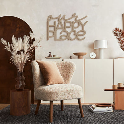 Scritta in Legno Our Happy Place