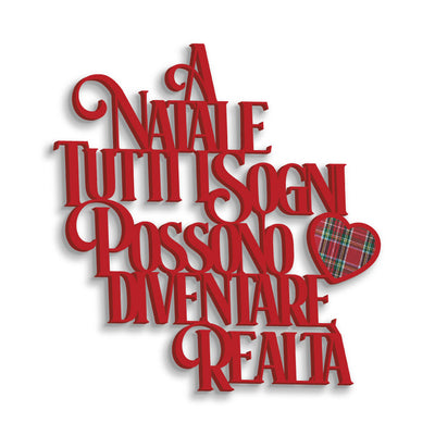 Scritta in Legno a Natale tutti i sogni diventano realtà