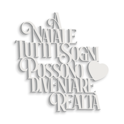 Scritta in Legno a Natale tutti i sogni diventano realtà