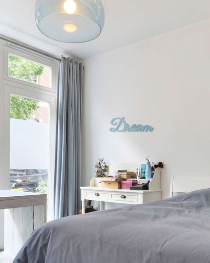 scritta da appendere decorazione parete dream #colore_azzurro-polvere