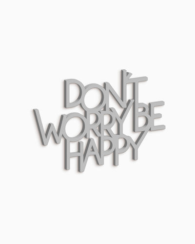 scritta in legno decorazione da appendere dont' worry be happy 
 