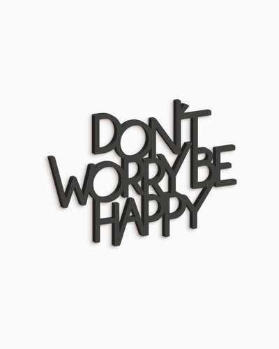 scritta in legno decorazione da appendere dont' worry be happy 
 