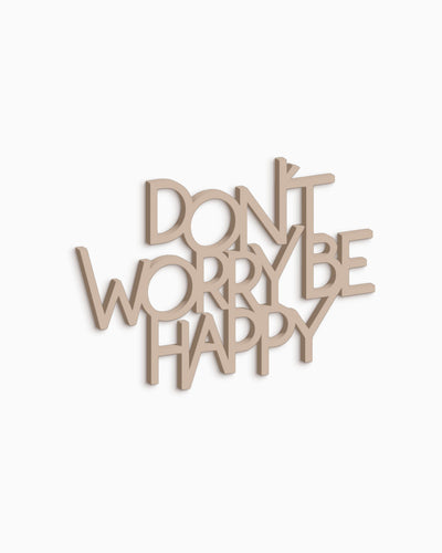 scritta in legno decorazione da appendere dont' worry be happy 
 