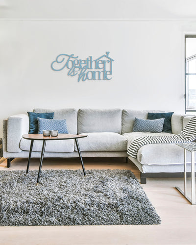 Scritta in Legno Together is Home