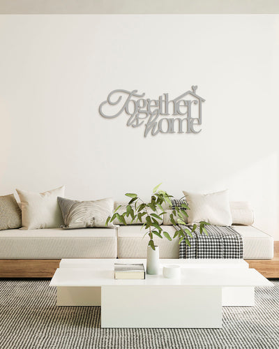 Scritta in Legno Together is Home