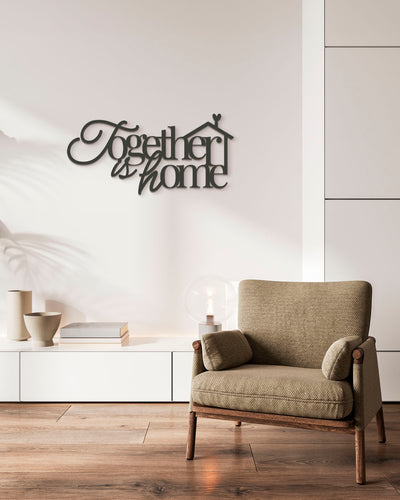 Scritta in Legno Together is Home