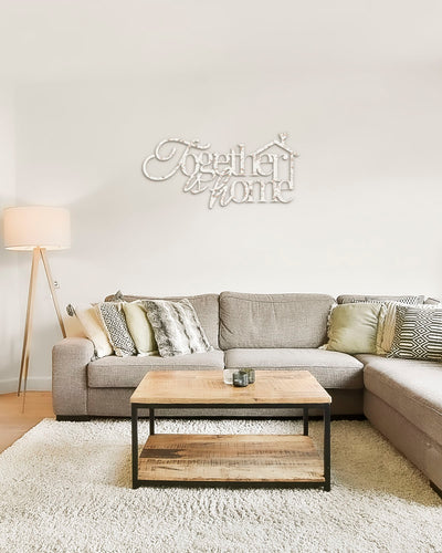 Scritta in Legno Together is Home