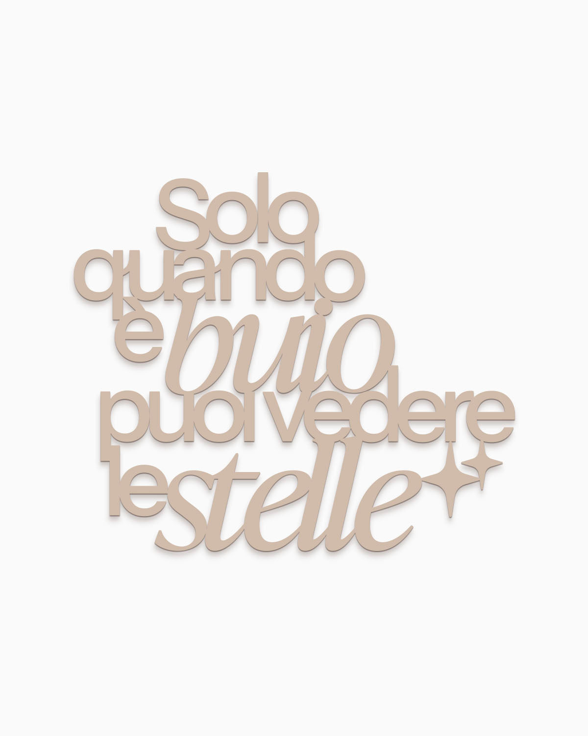 Scritta Solo quando è buio