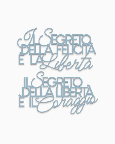 Scritta in legno Il segreto della felicità
